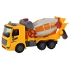 LEAN TOYS betoniauto kääntyvällä rummulla, ääni, valo, keltainen, 1:16