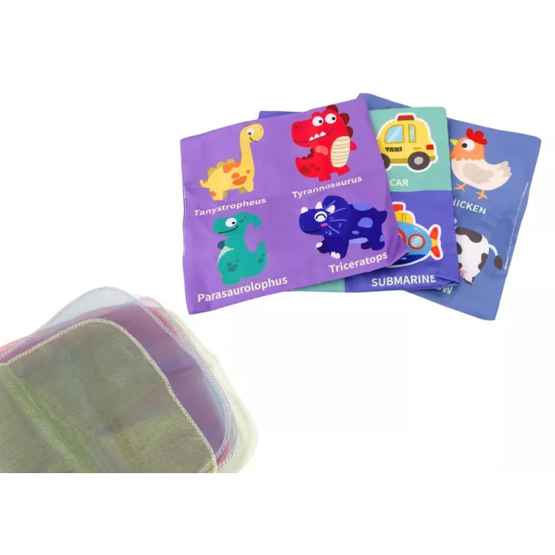 LEAN TOYS pehmeä nenäliinalaatikko 6 kangasta ja 3 rapisevaa värikästä liinaa