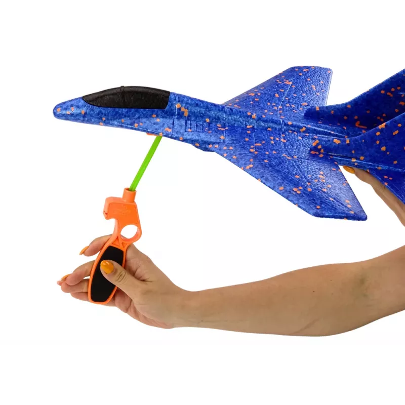 LEAN TOYS styrox-taistelulentokone sinisellä linkolaukaisimella