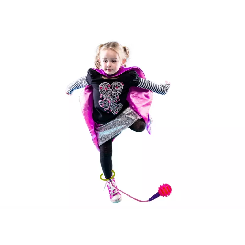 LEAN TOYS Skipper hula hop hyppynaru, pinkki, LED