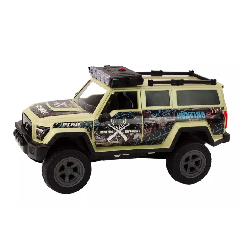 LEAN TOYS offroad-metsästysauto Hunter Bear valolla ja äänellä beige