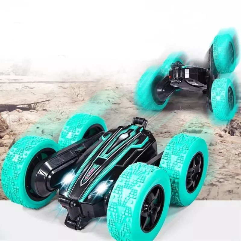 LEAN TOYS Twister stunt-auto käsieleohjaus kaukosäädin sininen