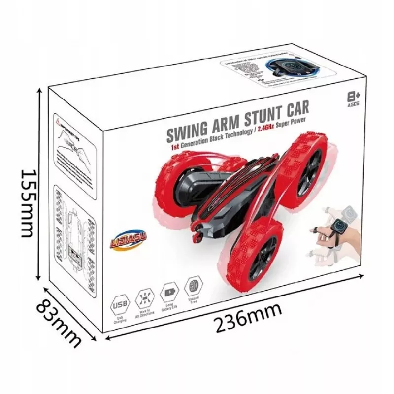 LEAN TOYS Twister stunt-auto käsieleohjaus kaukosäädin sininen