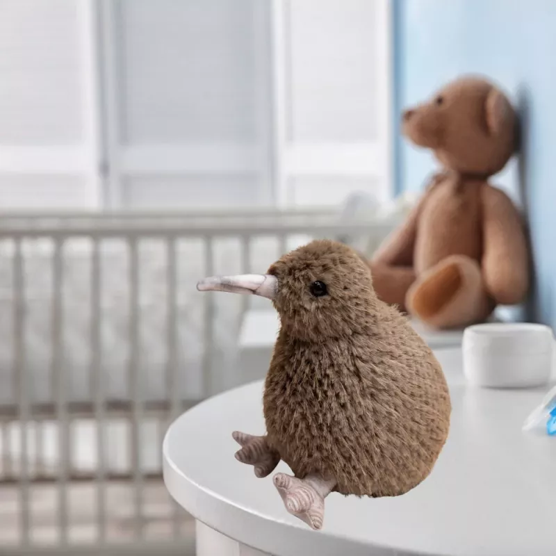 LEAN TOYS pehmolelu kiivi lintu pehmolelu maskotti pehmoeläin tummanruskea 25 cm