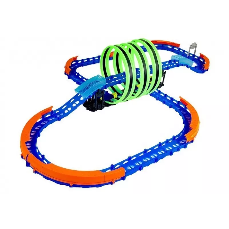 LEAN TOYS pimeässä hehkuva kilparata silmukoilla ja kauko-ohjattavalla autolla