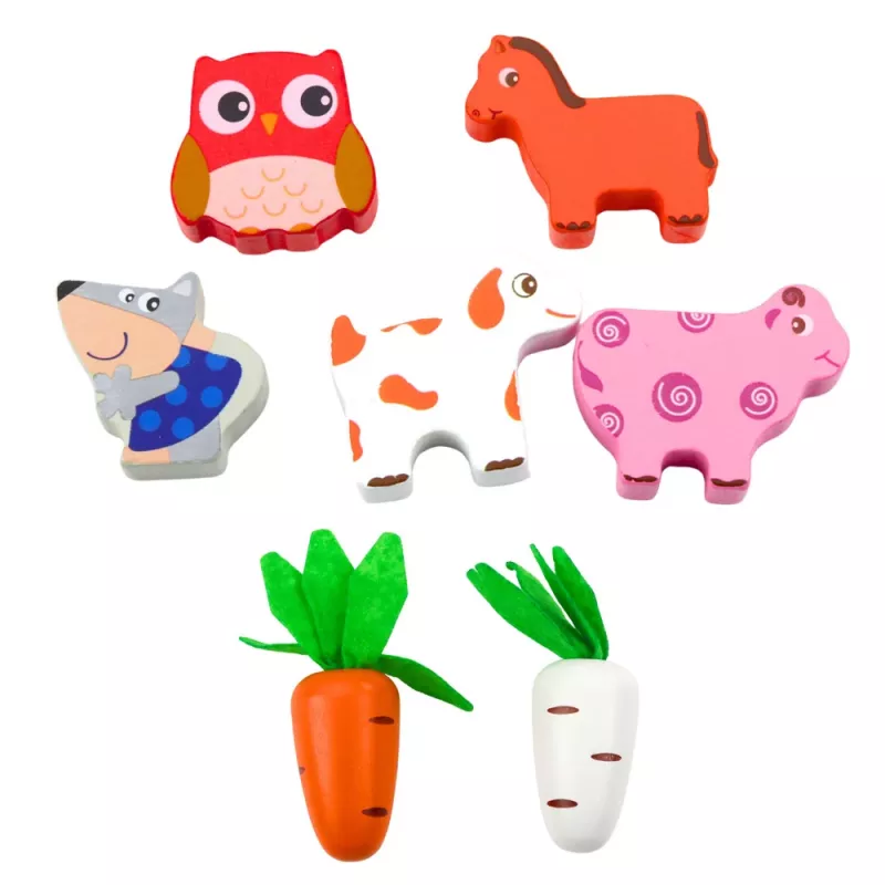 LEAN TOYS puupalapeli Happy Farm magneettinen matolajittelija