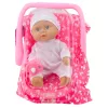 LEAN TOYS vauvanukke kantolaukussa pyjamalla, pipolla ja tutilla, pinkki