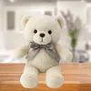 LEAN TOYS pehmolelu maskotti pehmoeläin nalle rusetilla Happy Every Day valkoinen 55 cm