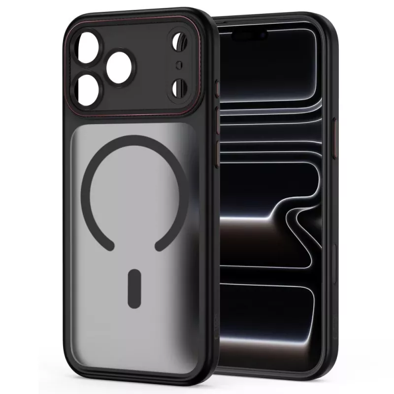 TECH-PROTECT MAGCAM MAGSAFE IPHONE 17 PRO MAX / 18 PRO MAX MATTA MUSTA/PUNAINEN