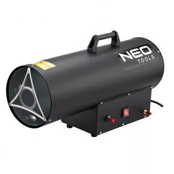 NEO TOOLS 90-085-01 kaasulämmitin 50 kW termostaatilla, IPX4, LPG, 1000 m³/h ilmavirta, sisältää säätimen ja letkun