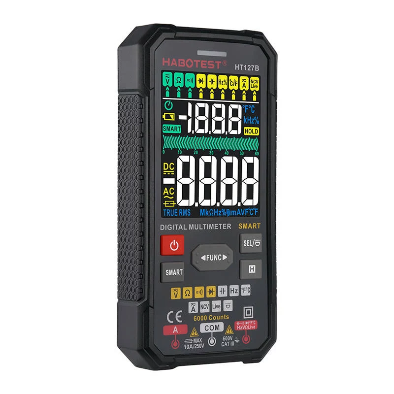 Habotest HT127B digitaalinen yleismittari True RMS 6000 counts auto-ranging NCV ja lämpötila