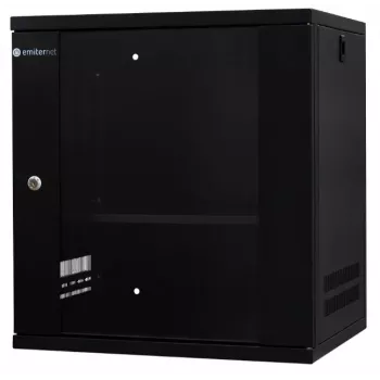EMITER EM/SH02B5412-08 Light Series 19 tuuman 12U seinäasennettava verkkokaappi, karkaistu lasiovi, 550×450×590 mm