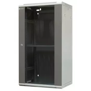 EMITER EM/AP6422 22U seinäasennettava räkkikotelo 600x450x1083 mm lasietuovella