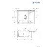 DEANTE ZQJ N11A 1-altainen graniittiallas kuivauskaiteella, grafiitti