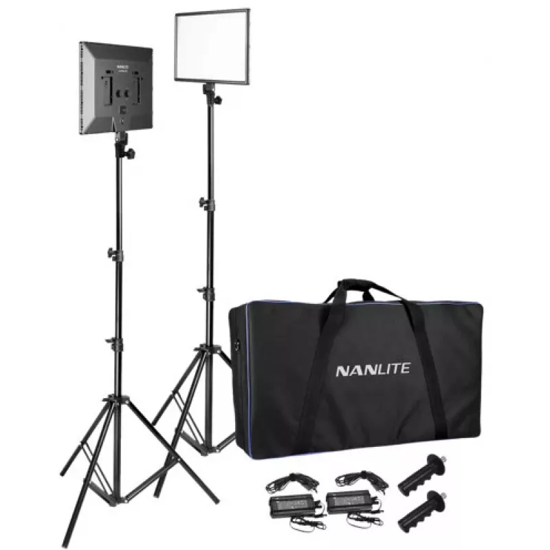 Nanlite LUMIPAD 25 2KIT Bi-Color LED-paneelisarja jalustoilla ja laukulla