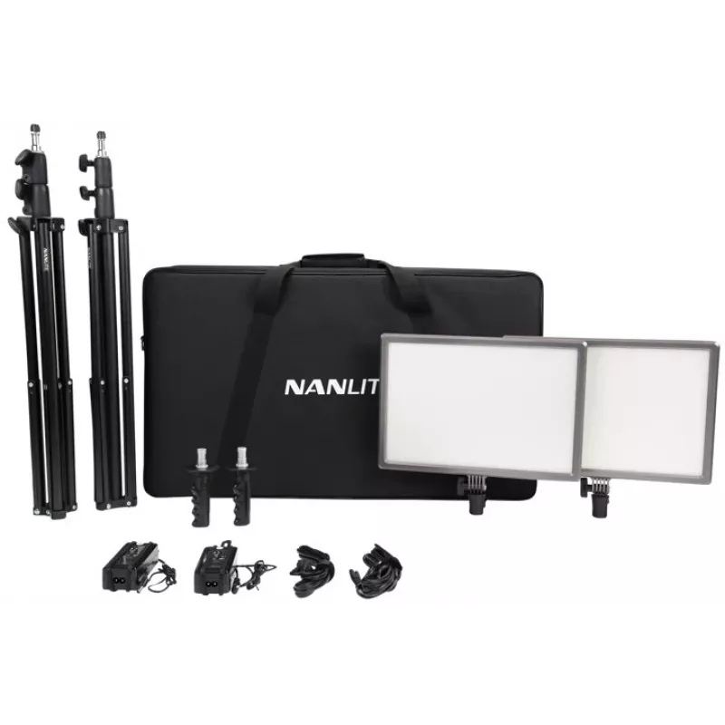 Nanlite LUMIPAD 25 2KIT Bi-Color LED-paneelisarja jalustoilla ja laukulla