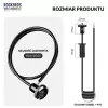 Rockbros YG-HILRO1 ROAD TO SKY pyöränlukko, vaijerilukko, ohjaustankoon upotettava - musta