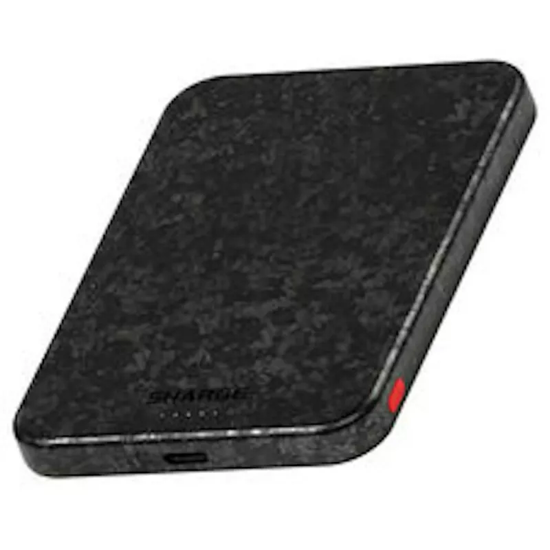 SHARGE CarbonMag 5K varavirtalähde, 15W Qi, 20W USB-C - 5 000mAh, musta