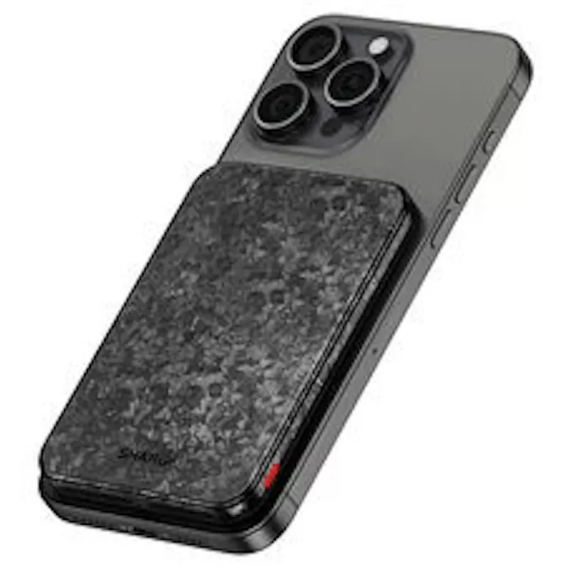 SHARGE CarbonMag 5K varavirtalähde, 15W Qi, 20W USB-C - 5 000mAh, musta