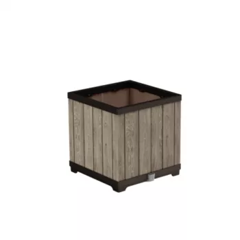 KETER Deco neliömäinen istutusruukku Ashwood kukkaruukku