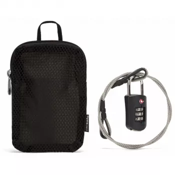 Pacsafe Prosafe 1000 numerolukko teräsvaijerilla