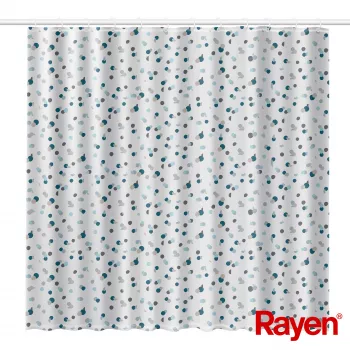 RAYEN suihkuverho 180x200cm valkoinen/sininen, polyesteri