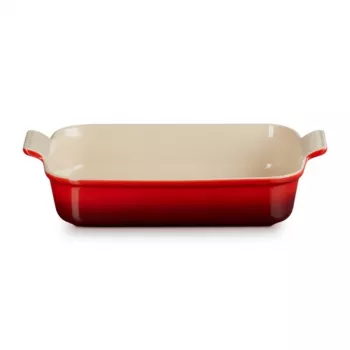 LE CREUSET suorakaiteen muotoinen uunivuoka Heritage kivitavara 32x24cm / 4L punainen