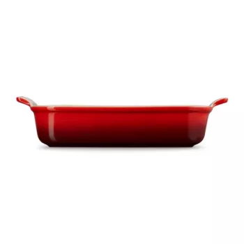 LE CREUSET suorakaiteen muotoinen uunivuoka Heritage kivitavara 32x24cm / 4L punainen