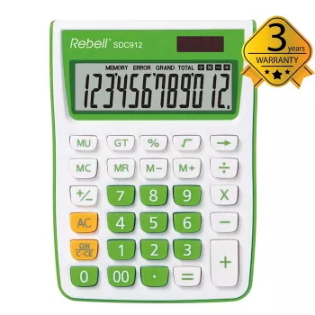 REBELL RE-SDC912GR BX puolipöytälaskin 12-numeroinen Dual Power harmaa
