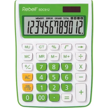 REBELL RE-SDC912GR BX puolipöytälaskin 12-numeroinen Dual Power harmaa