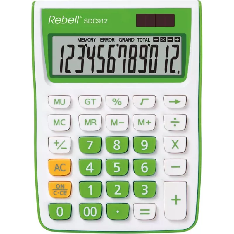 REBELL RE-SDC912GR BX puolipöytälaskin 12-numeroinen Dual Power harmaa