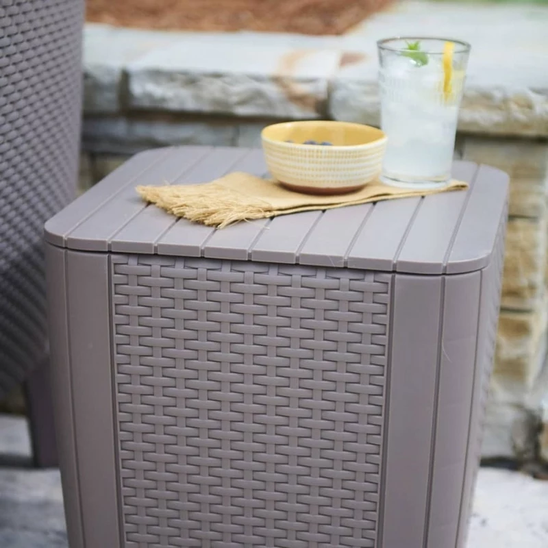 KETER puutarhapöytä/säilytyslaatikko Luzon Flat Wicker beige