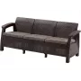 KETER Corfu Love Seat Max ruskea kolmelle istuttava puutarhasohva