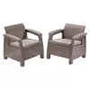 KETER puutarhatuolit Corfu Duo setti beige