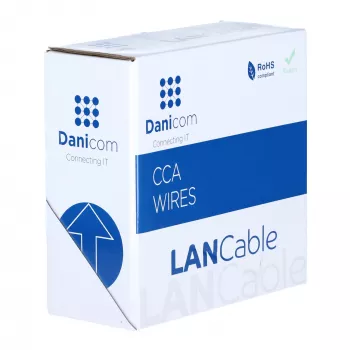 DSIT CAT5e U/UTP 50m massiivikaapeli CCA rullana, harmaa (DC-UTP5CCA50S-GRY)