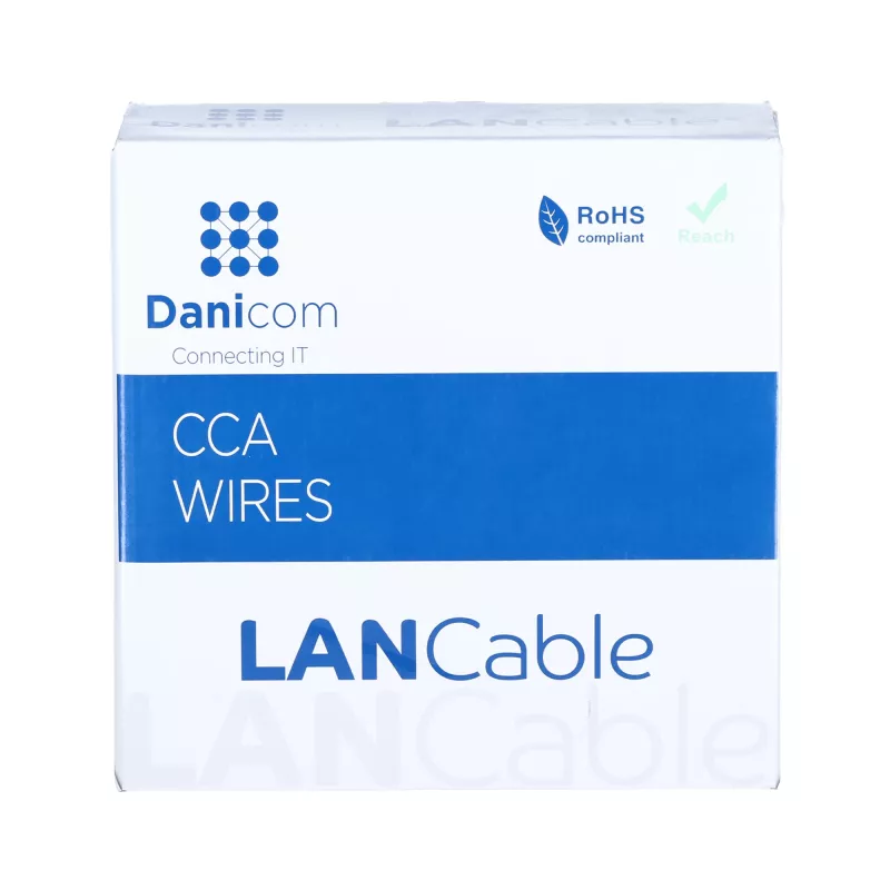 DSIT CAT5e U/UTP 50m massiivikaapeli CCA rullana, harmaa (DC-UTP5CCA50S-GRY)
