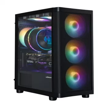 Zalman M4 SE musta mATX Mini Tower PC-kotelo 6x 120mm FRGB-tuulettimella