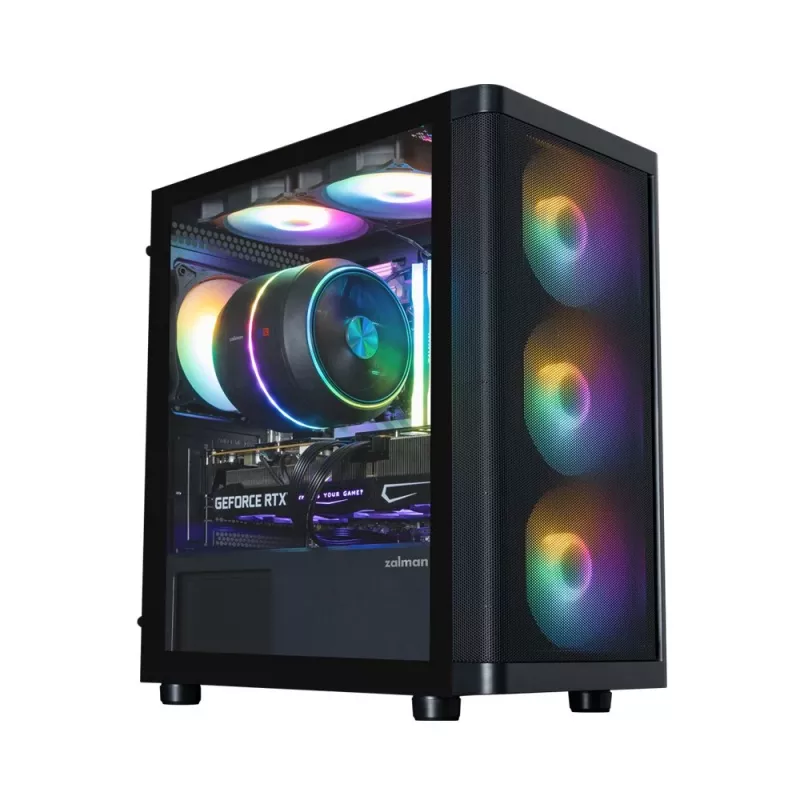 Zalman M4 SE musta mATX Mini Tower PC-kotelo 6x 120mm FRGB-tuulettimella
