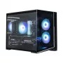 Zalman D30 musta mATX Mini Tower PC-kotelo 3x 120mm ARGB-tuulettimella ja karkaistulla lasisivulla