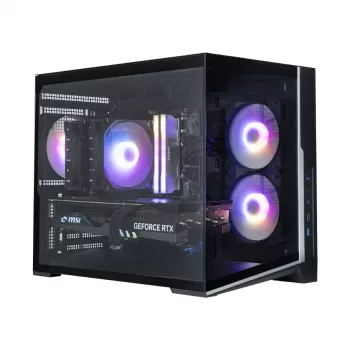 Zalman D30 musta mATX Mini Tower PC-kotelo 3x 120mm ARGB-tuulettimella ja karkaistulla lasisivulla