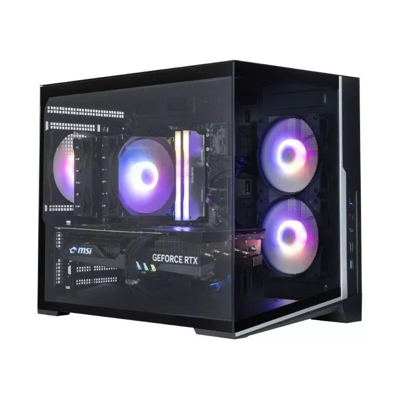 Zalman D30 musta mATX Mini Tower PC-kotelo 3x 120mm ARGB-tuulettimella ja karkaistulla lasisivulla