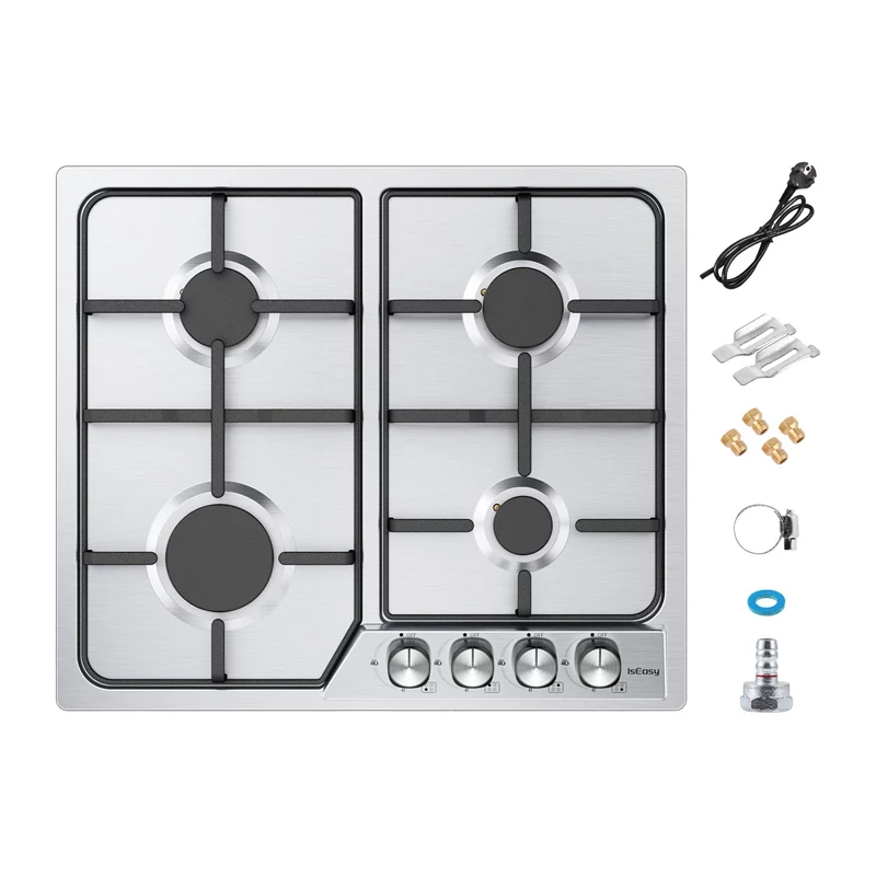 ISEASY MGBG-604C vapaasti seisova kaasuliesi 65L uunilla ja grillillä, ruostumaton teräs