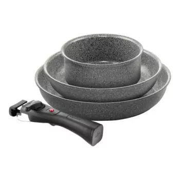 BALLARINI Torre 3 pannun setti Ø24 cm, Ø28 cm ja kastikepannu Ø16 cm + 3 irrotettavaa kahvaa