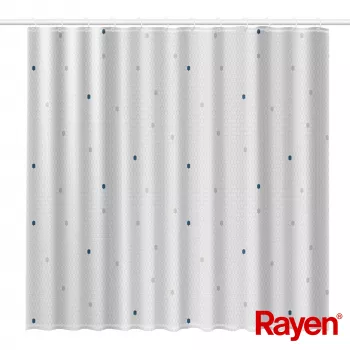 RAYEN Suihkuverho 180x200cm valkoinen, polyesteri