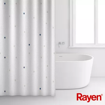 RAYEN Suihkuverho 180x200cm valkoinen, polyesteri