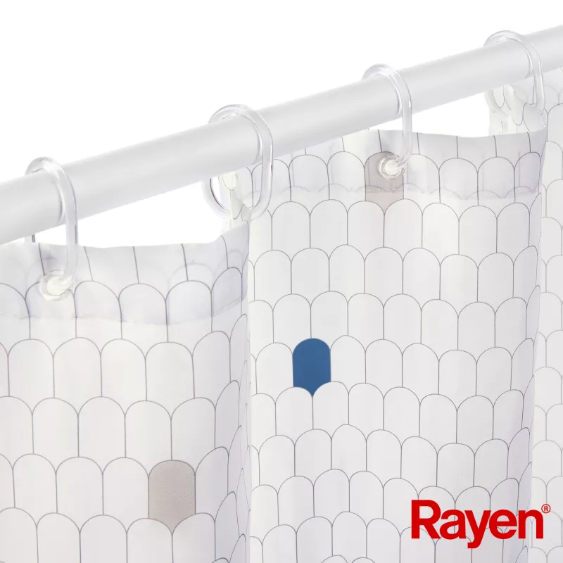 RAYEN Suihkuverho 180x200cm valkoinen, polyesteri