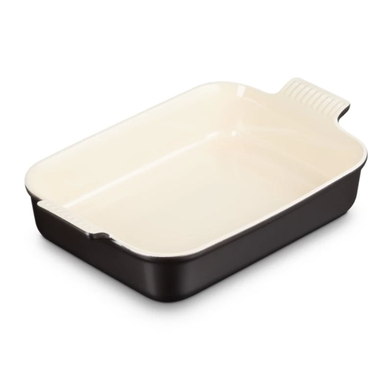 Le Creuset Suorakaiteen muotoinen Heritage kivitavara 32x24cm / 4L musta