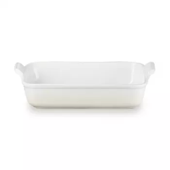 Le Creuset Suorakaiteen muotoinen Heritage kivitavara uunivuoka 32x24cm / 4L valkoinen