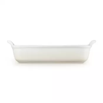 Le Creuset Suorakaiteen muotoinen Heritage kivitavara uunivuoka 32x24cm / 4L valkoinen