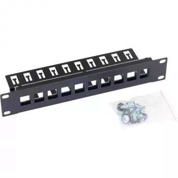 TRITON RAB-PP-X03-C1 10-porttinen Keystone-patch-paneeli 1U 19 tuuman rack-asennettava tyhjä paneeli musta